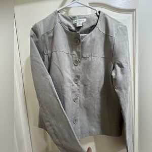 Liz Claiborne button-front suede blazer cardigan